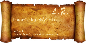 Ledofszky Ráfis névjegykártya